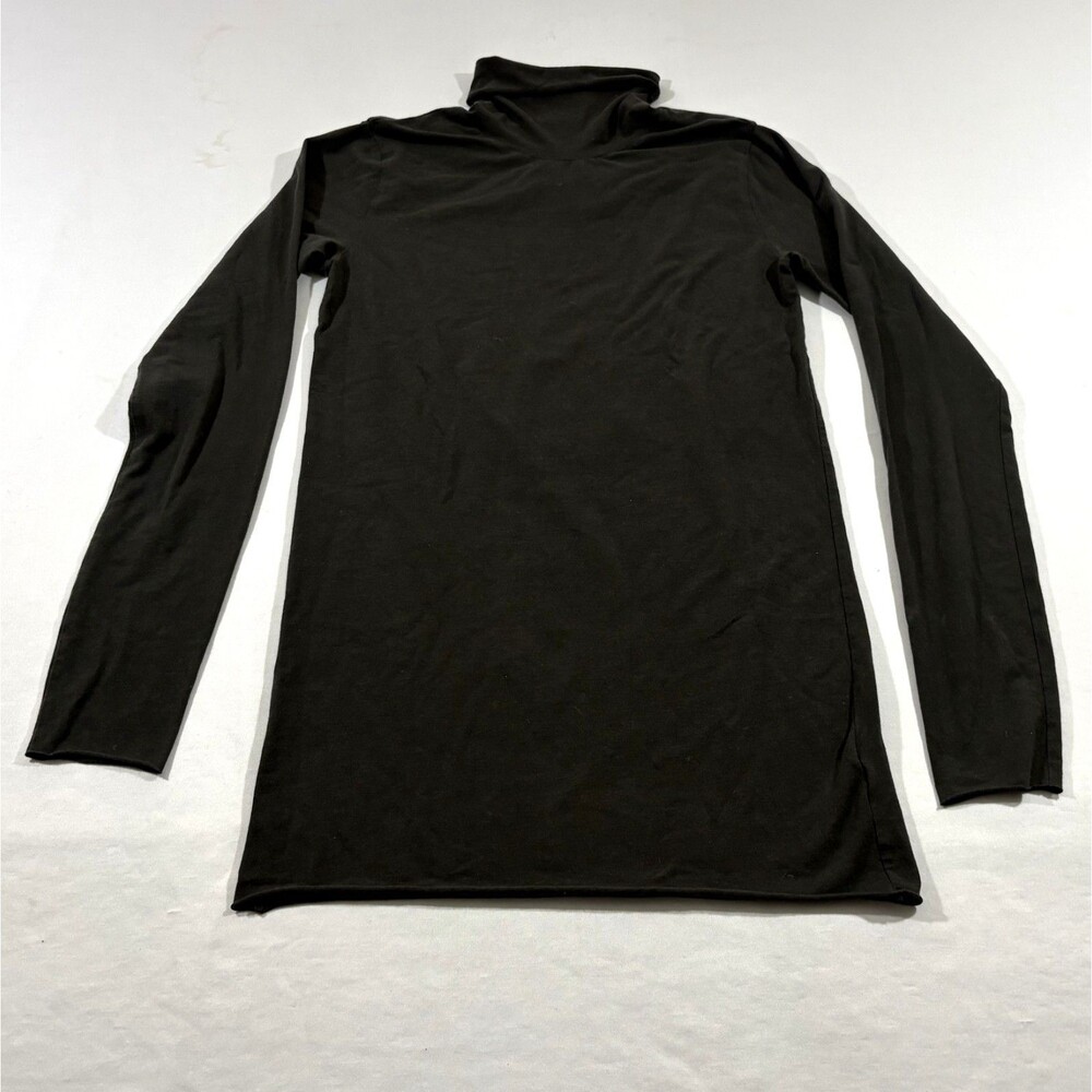 James Perse Top Womens Black Turtleneck Pullover Lightweight Sweater Sz XL Japan